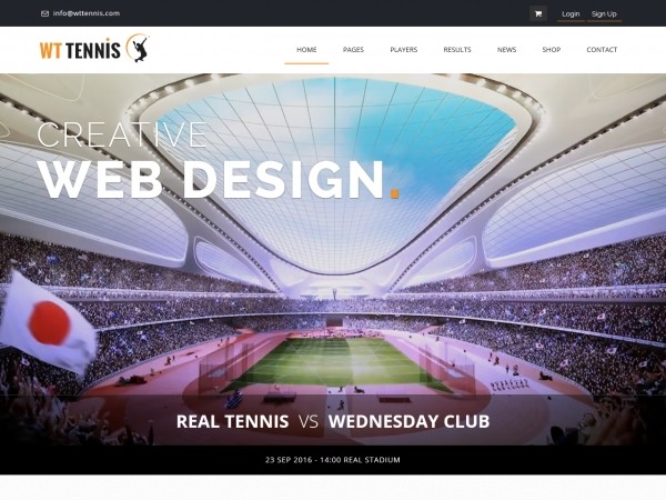 Спортивный шаблон сайта посещенный теннису