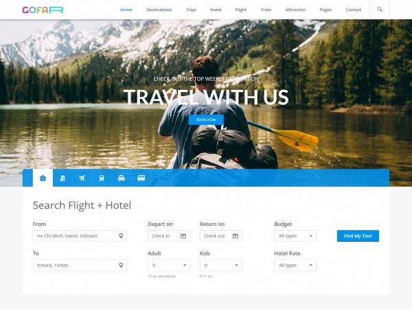 Идеальный HTML шаблон для туристических агентств